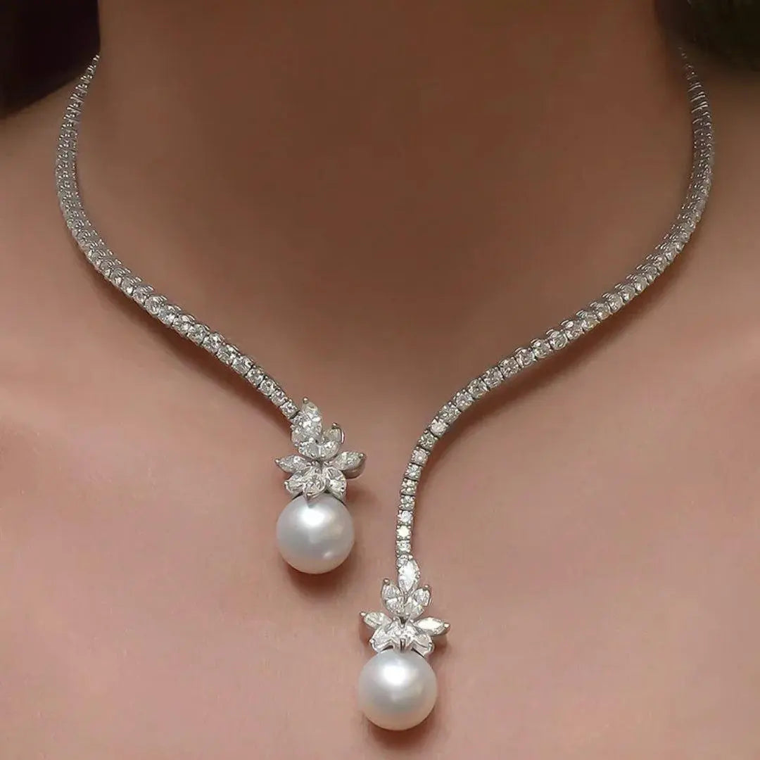 Valentina - Elegant Collar with Sterling Silver Pearls
