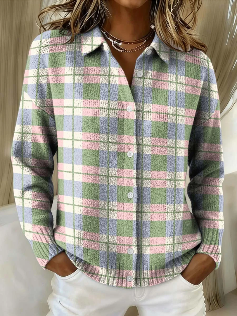 Tivannaâ„¢ | Pastel Plaid Button Cardigan