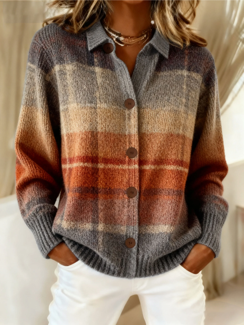 Plumaâ„¢ | Autumn Ombre Plaid Cardigan