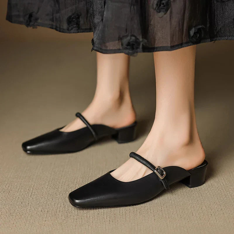 Kera | Genuine Leather Mary Jane Mules