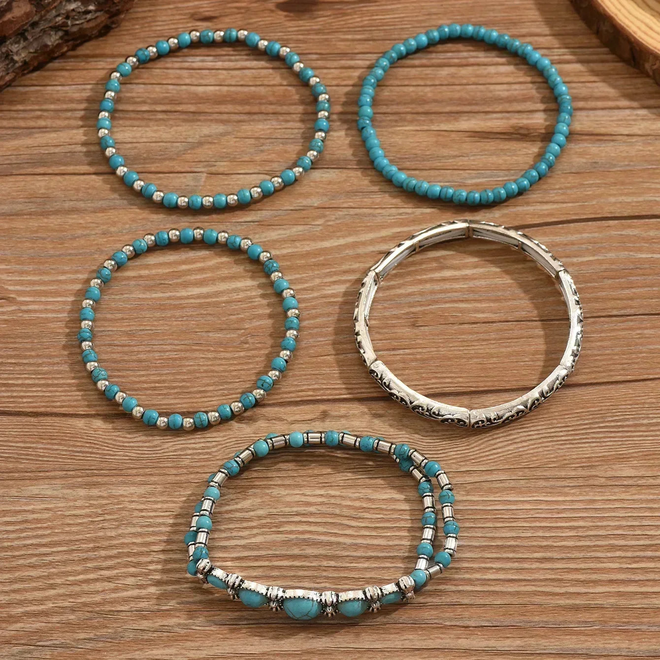 Verónica - Turquoise Bead Bracelet Set