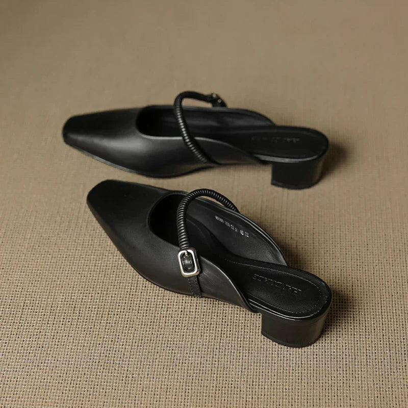 Kera | Genuine Leather Mary Jane Mules