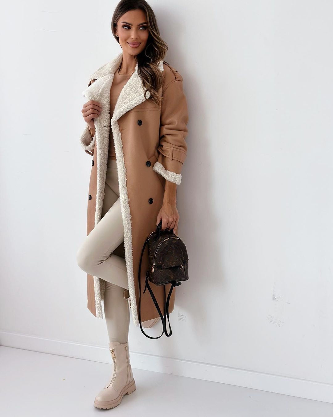 Monroe | Double-Breasted Teddy Coat – Wells & Rose