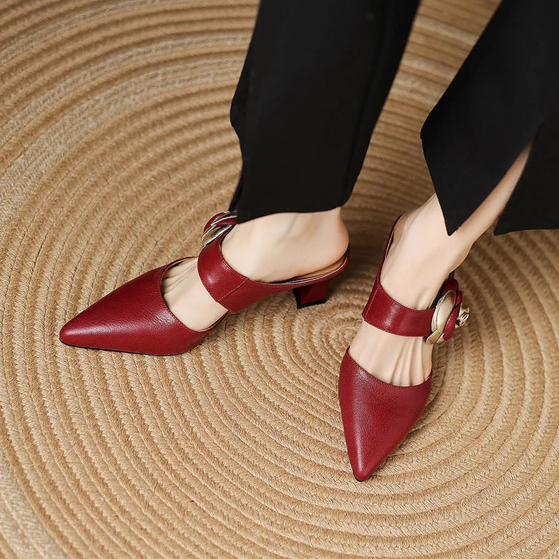 Garnet | Genuine Leather Heels