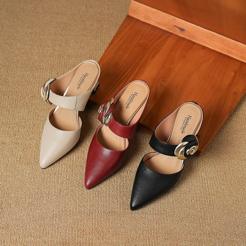 Garnet | Genuine Leather Heels