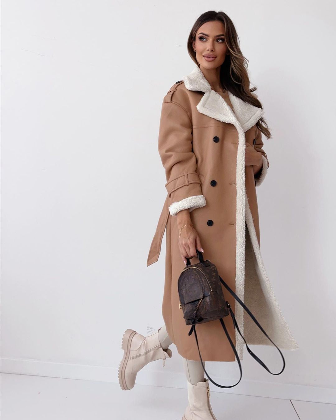 Monroe | Double-Breasted Teddy Coat – Wells & Rose