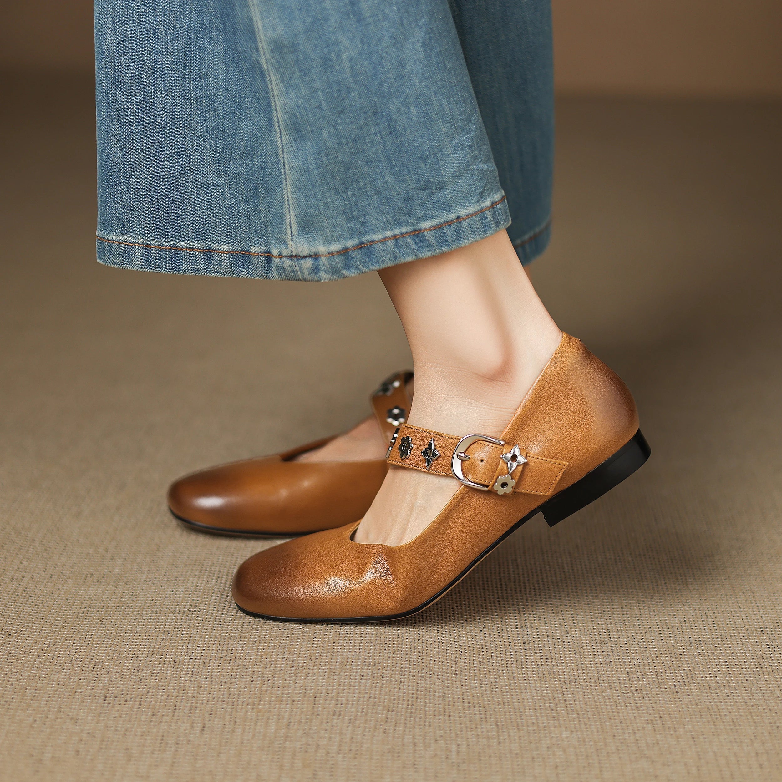 Elda | Genuine Leather Flats