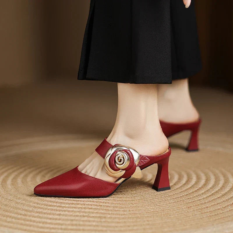 Garnet | Genuine Leather Heels