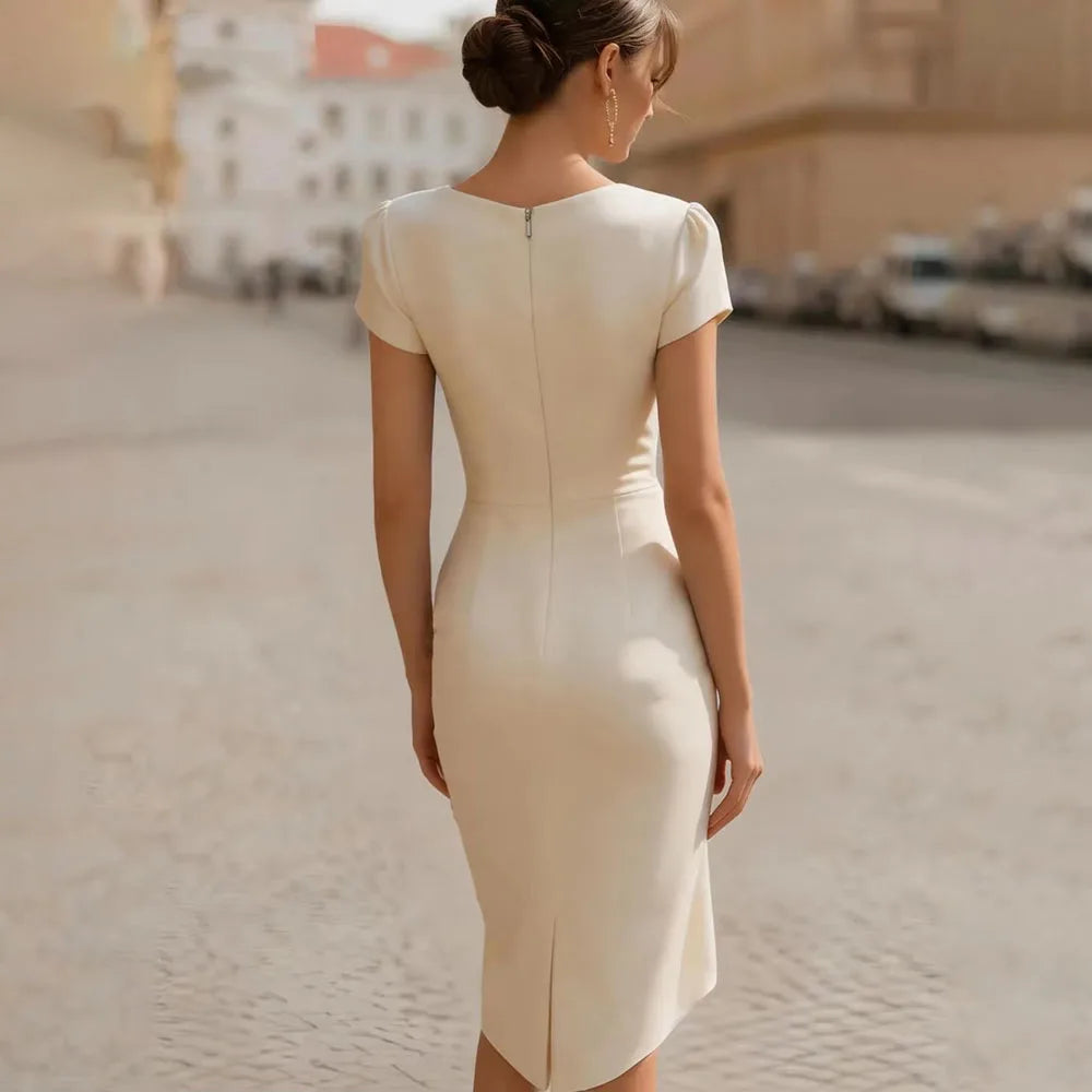 The Amara Draped Midi Dress β Elegant Sophistication with a Flattering Feminine Fit