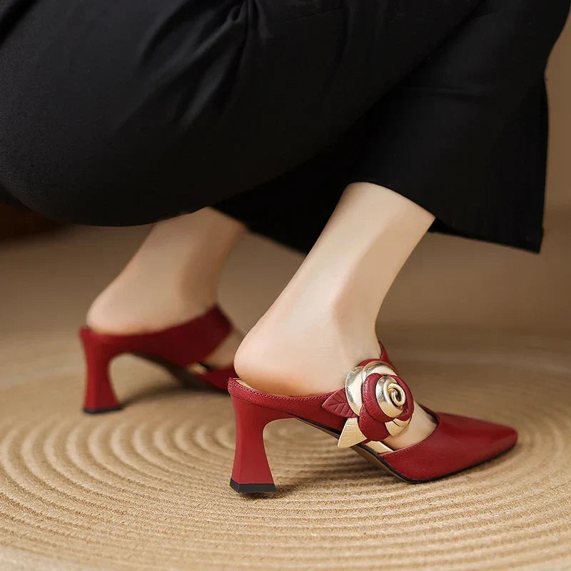 Garnet | Genuine Leather Heels