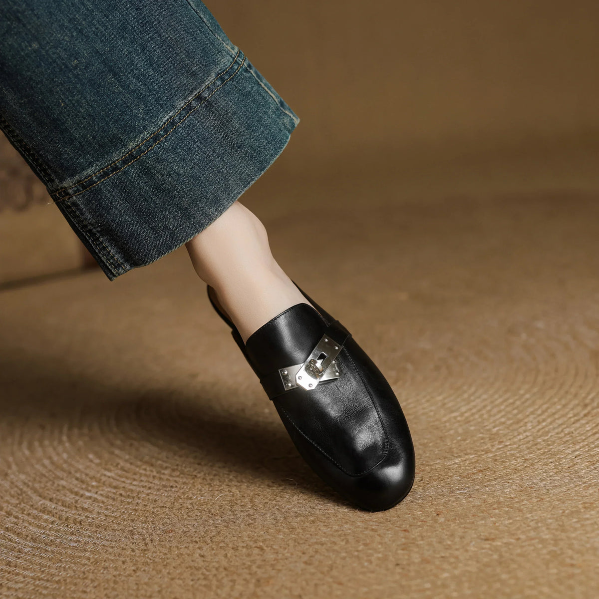 Carla Genuine Leather Mules