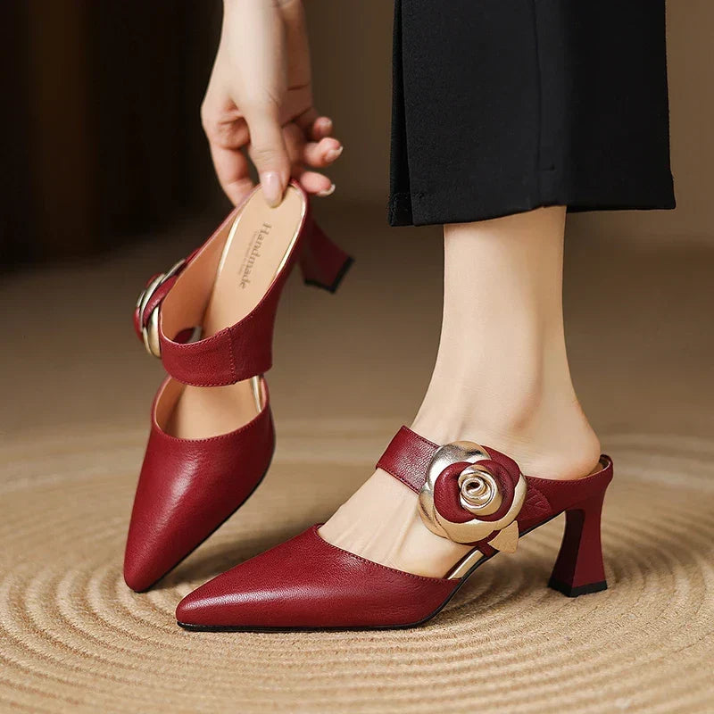 Garnet | Genuine Leather Heels