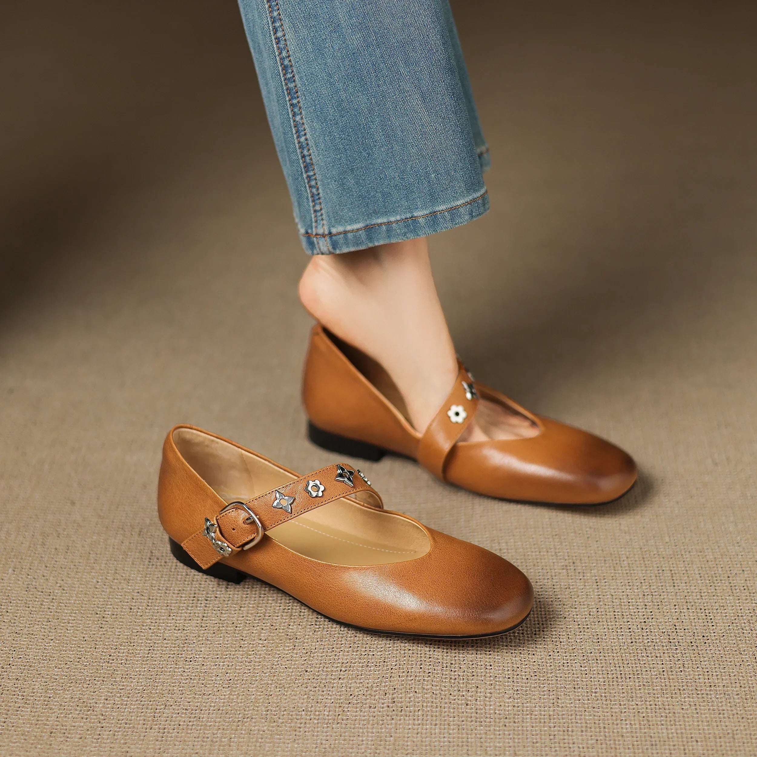 Elda | Genuine Leather Flats