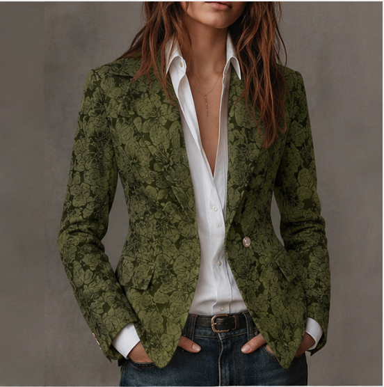 Stella | Fitted Cashmere Jacquard Blazer