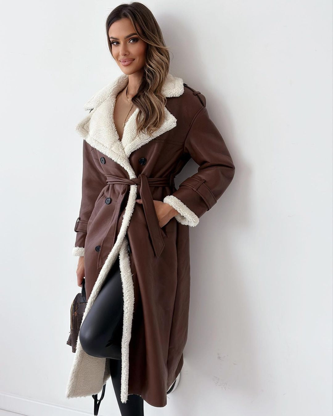 Monroe | Double-Breasted Teddy Coat – Wells & Rose