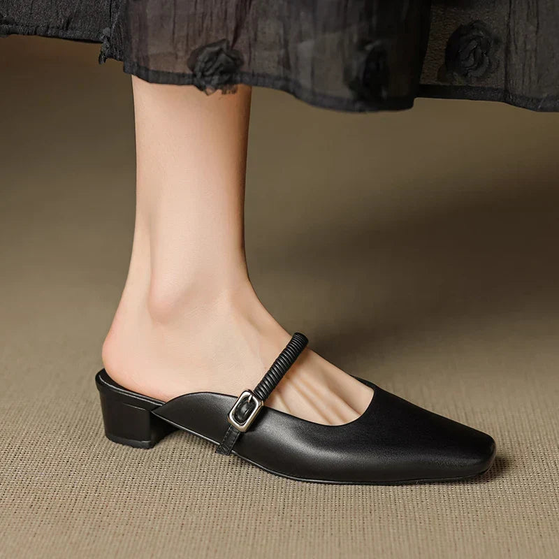 Kera | Genuine Leather Mary Jane Mules