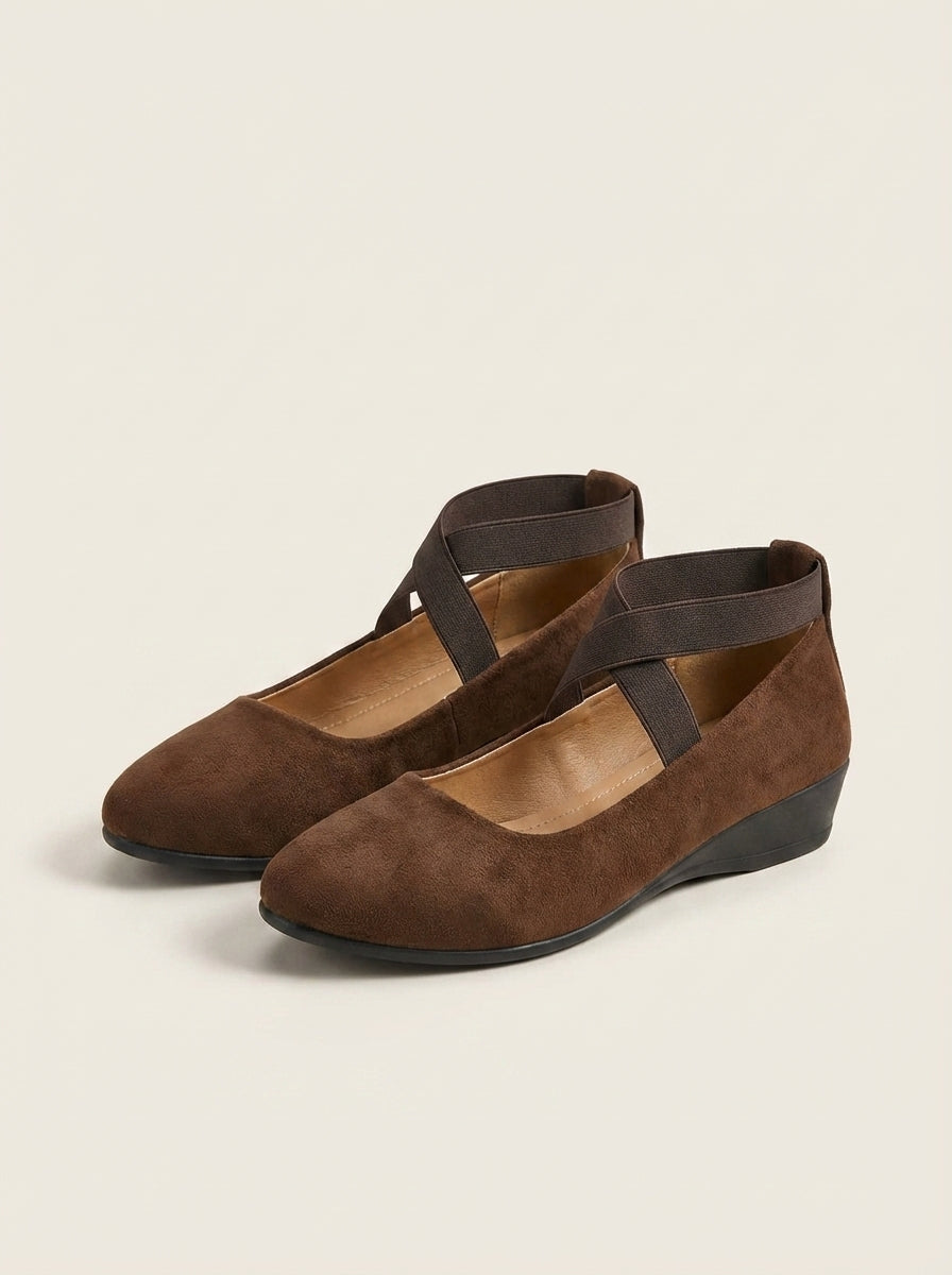 ANA | Wedge Shoes with Cross Straps – Wells & Rose