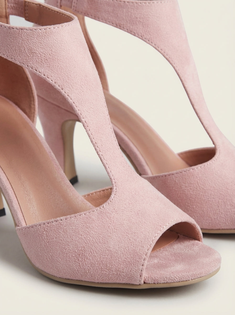 CLARA | Peep-Toe T-Strap Heels – Wells & Rose