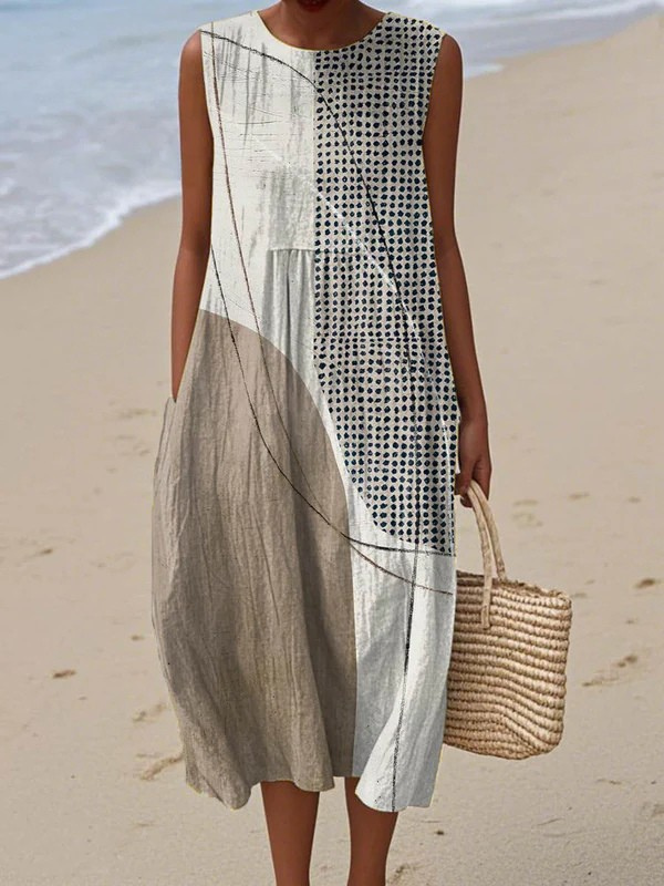 Naomi | Sleeveless Linen-Blend Maxi Dress