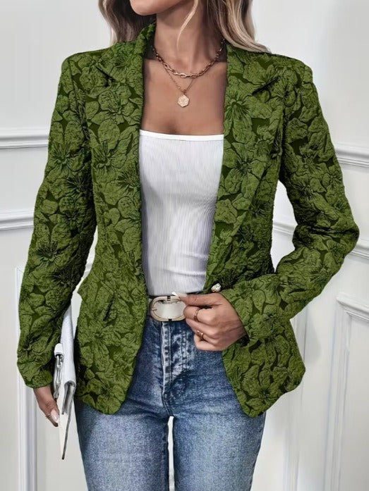 Women's Fitted Jacquard Paisley Blazer