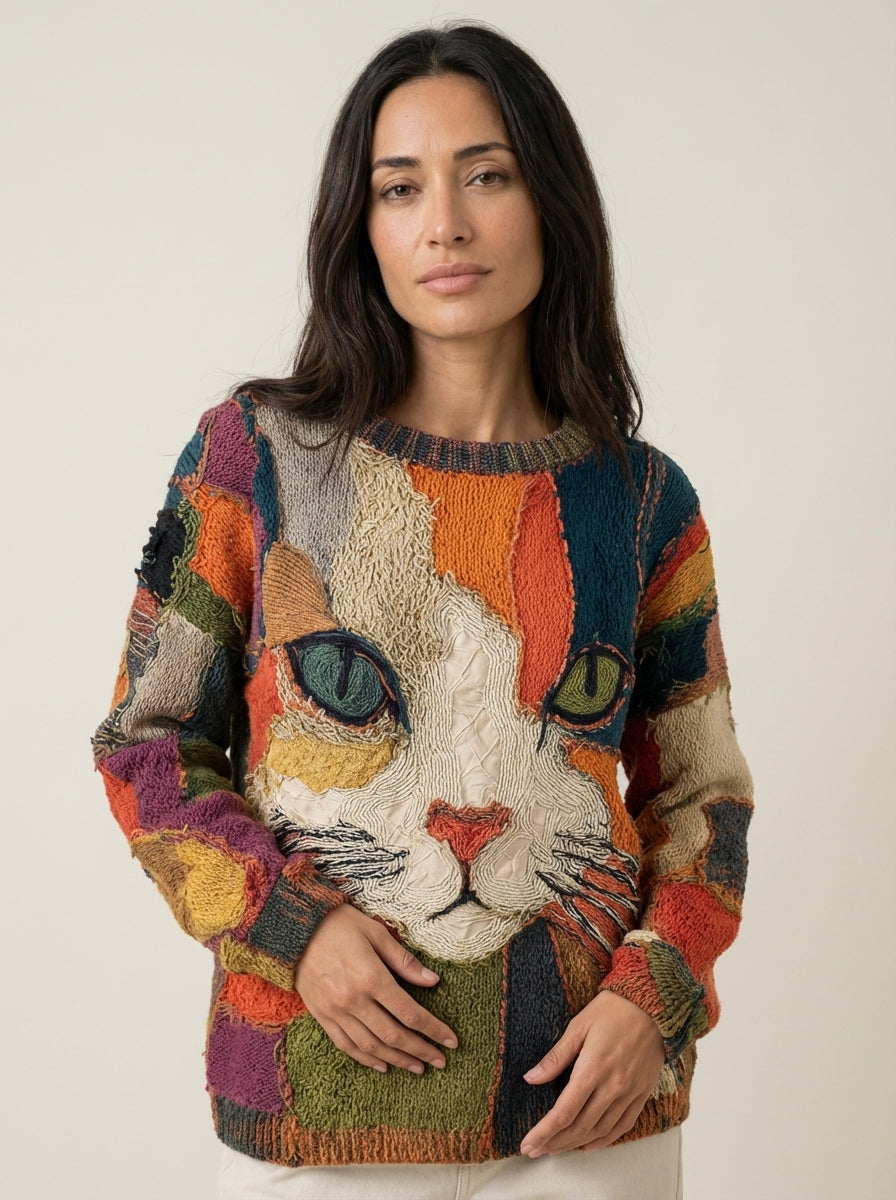 Zaira - Artistic Top with Cat