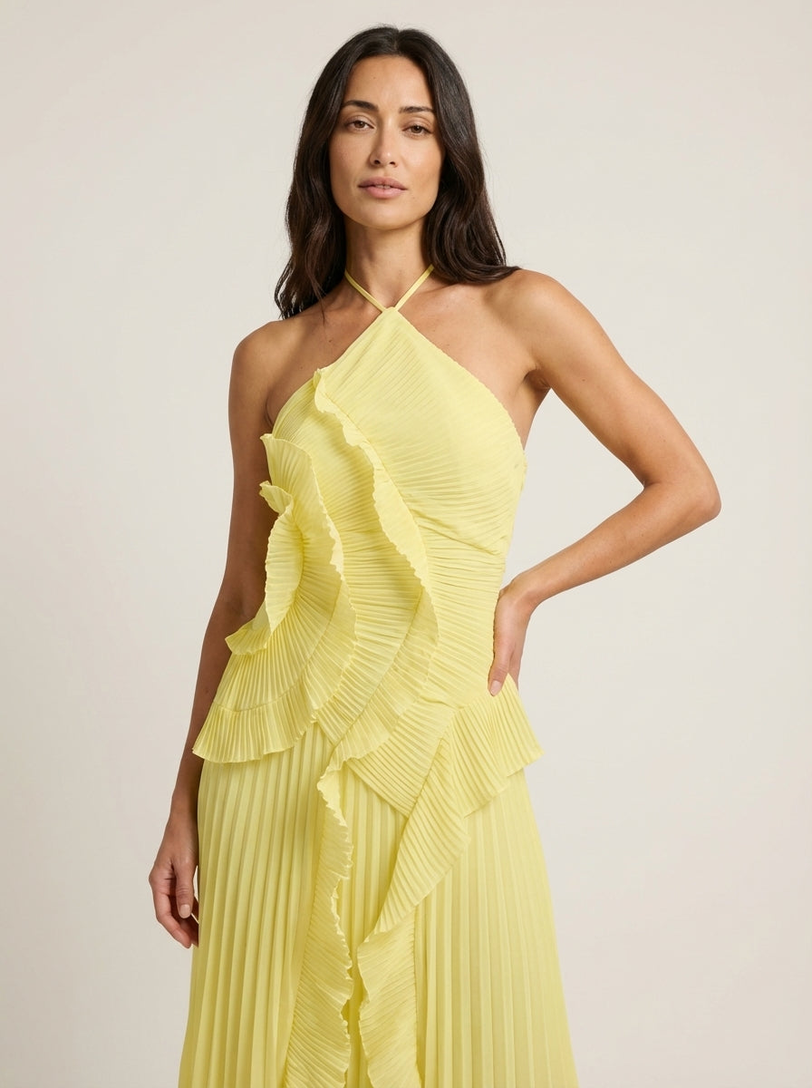 Rosé - Long Pleated Dress