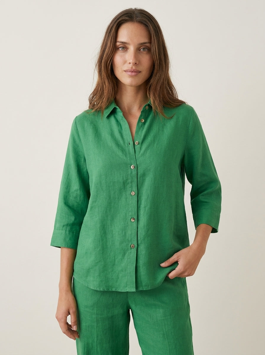 Maribel - Linen Set with Batwing Sleeves and Wide Pants