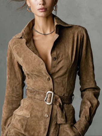 ADELINE | Belted Midi Shirt Dress