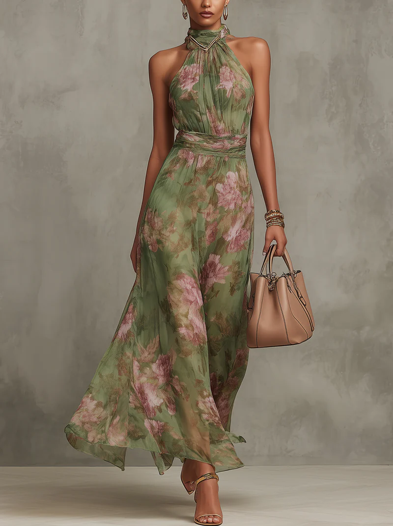 Imani | Chiffon Halter Maxi Dress