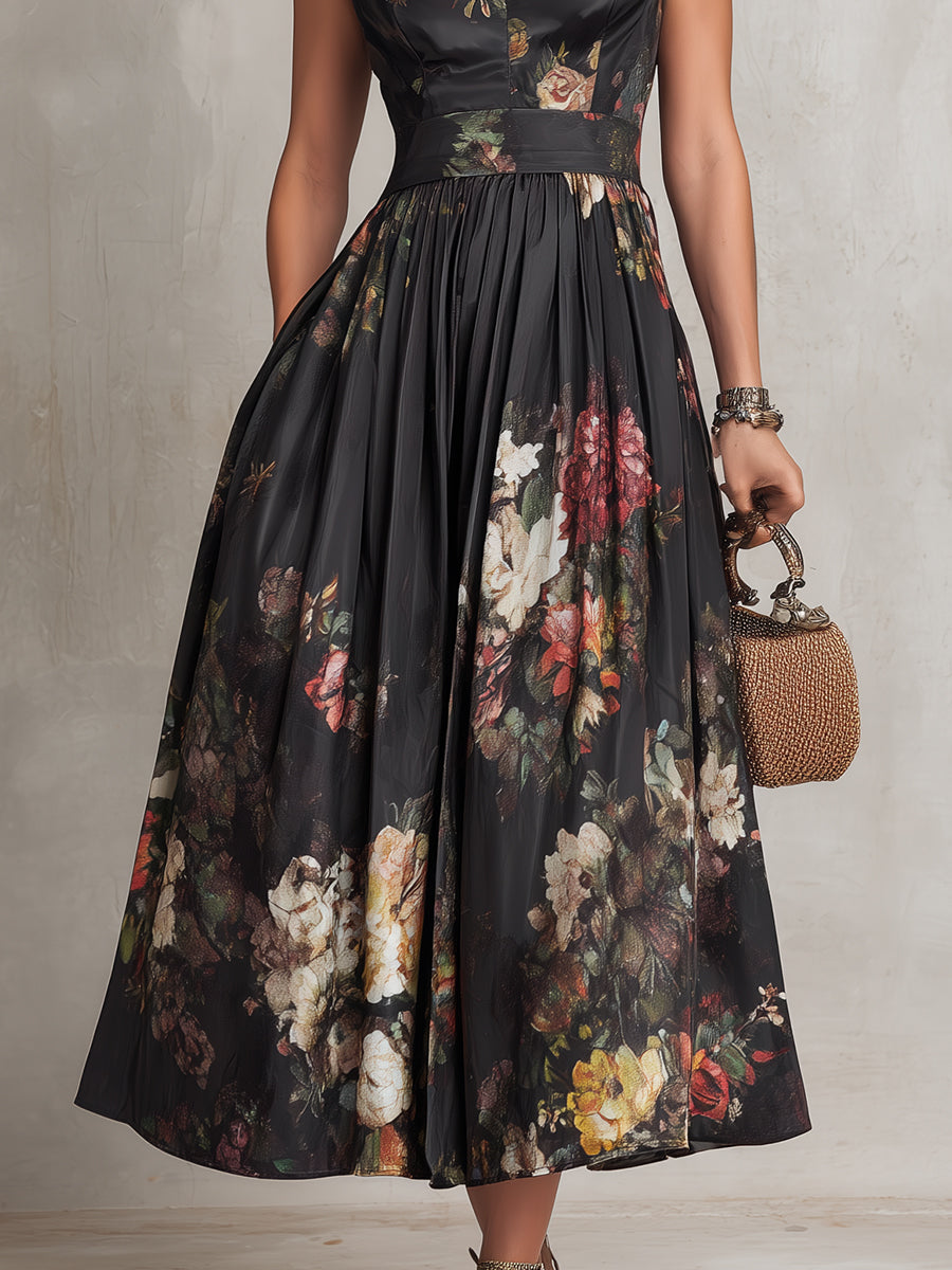 Harper | Satin Fit & Flare Midi Dress