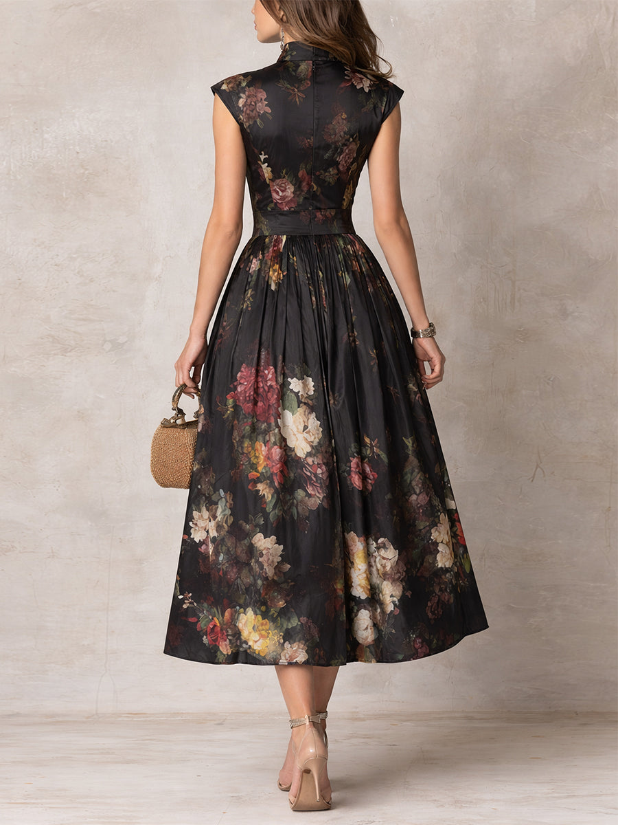 Harper | Satin Fit & Flare Midi Dress