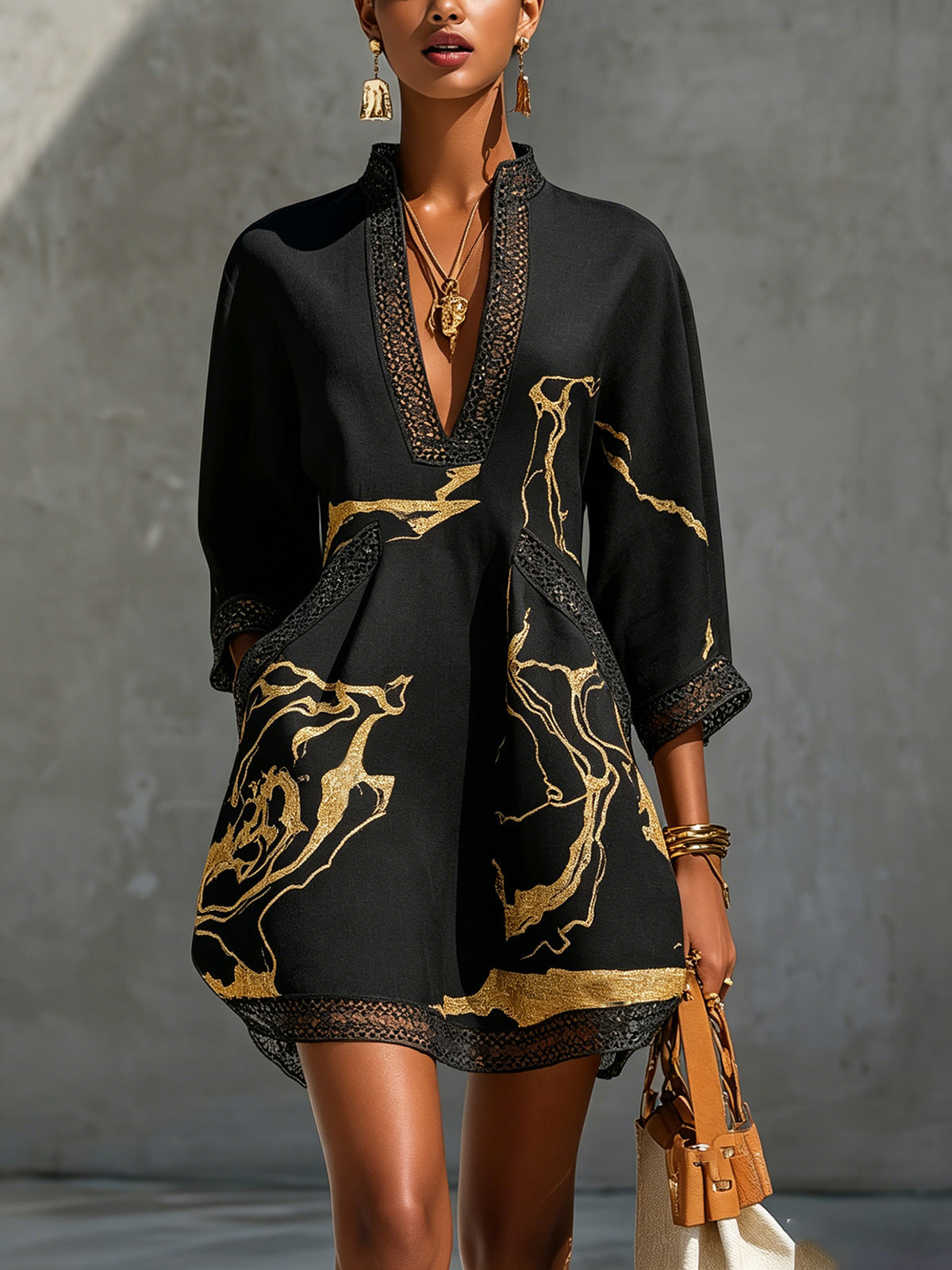 Harper | Linen-Blend A-Line Short Dress