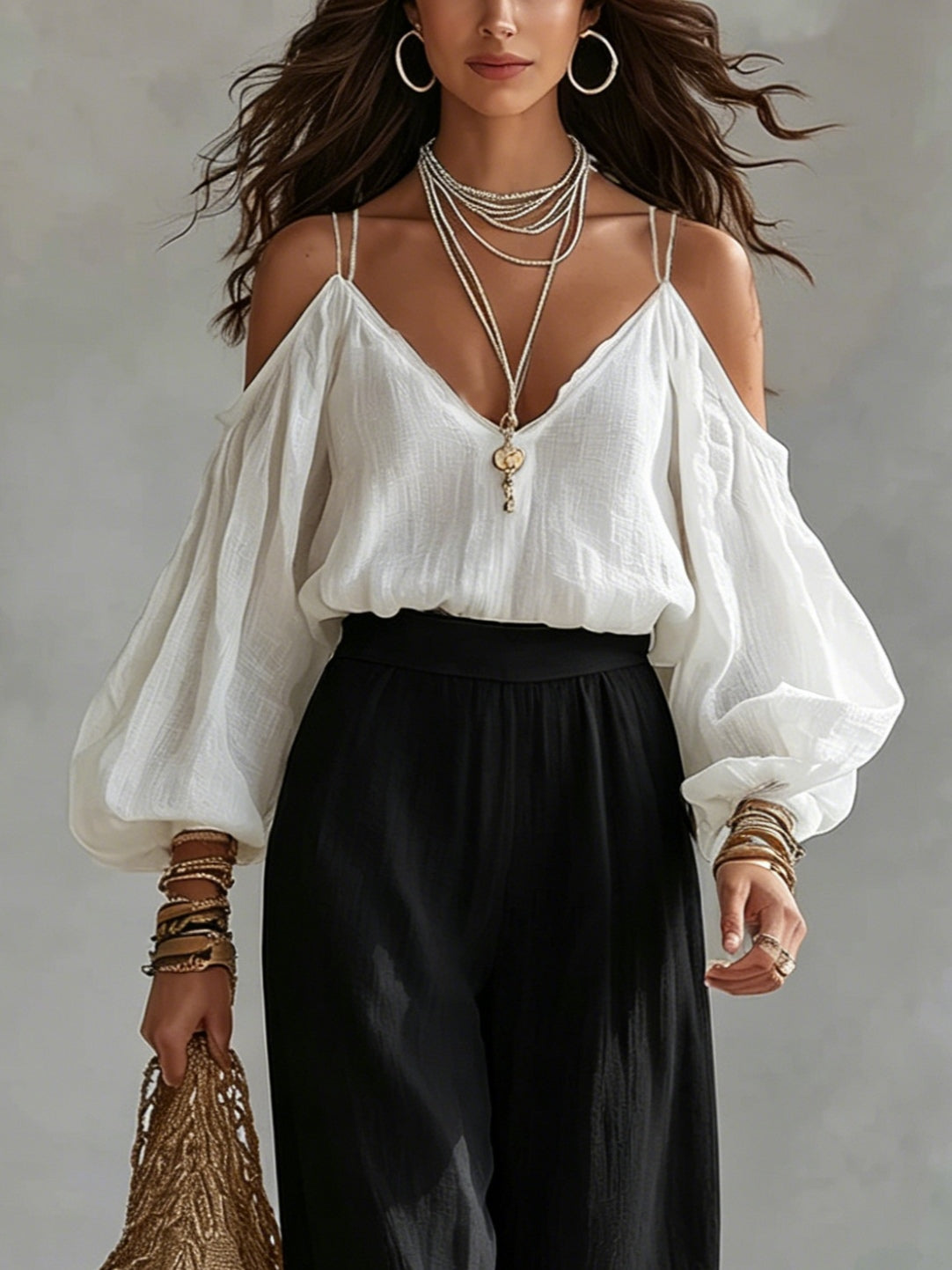 WINIFRED | Off-Shoulder Top and Pants Set – Wells & Rose