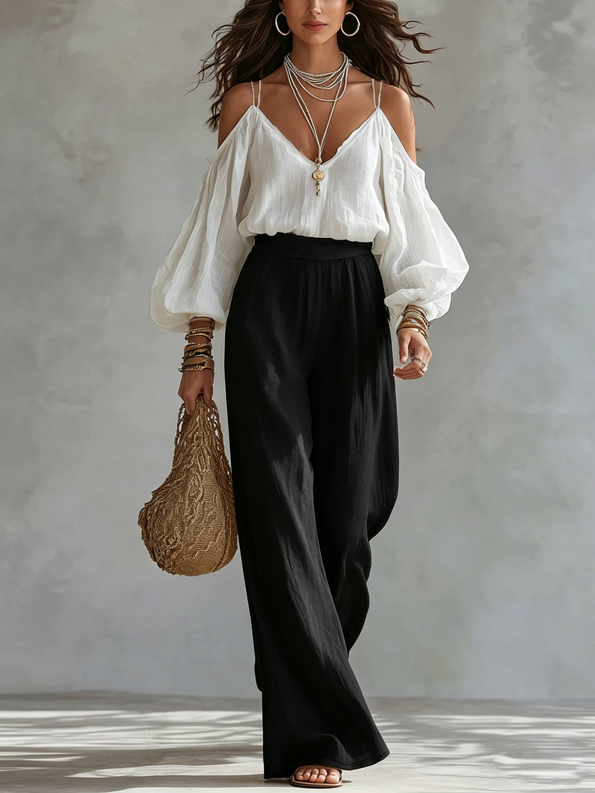 WINIFRED | Off-Shoulder Top and Pants Set – Wells & Rose