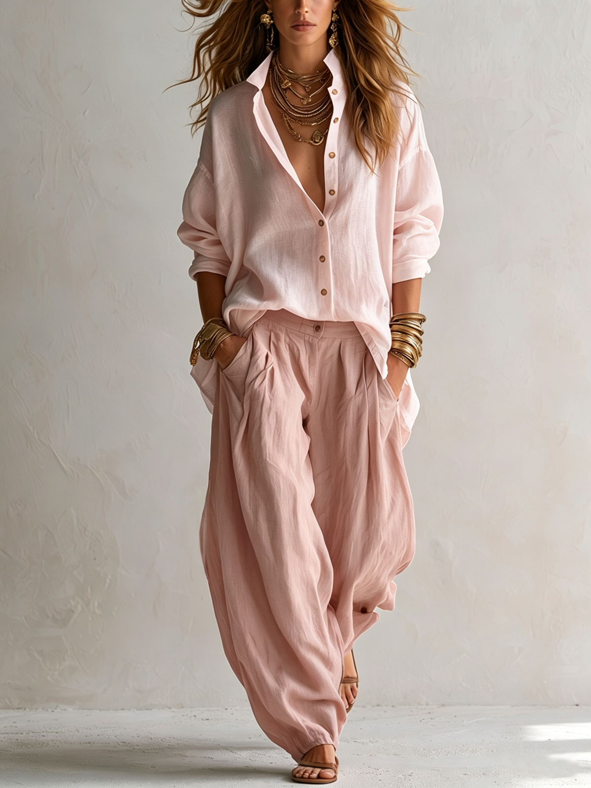 EVANGELINE | Shirt and Lantern Pants Set – Wells & Rose
