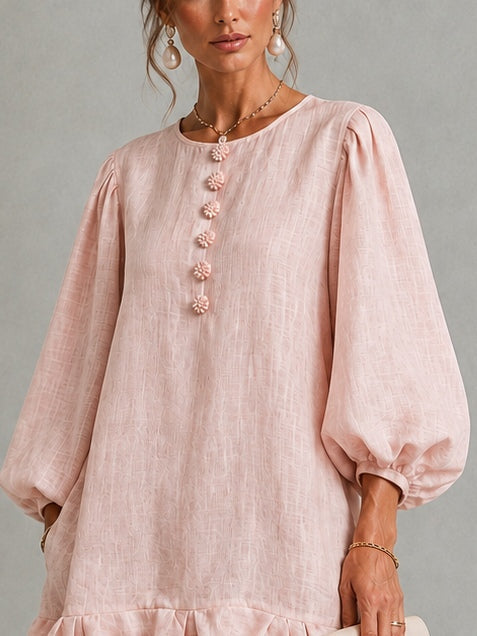 Anneliese | Puff-Sleeve Ruffle Hem Dress – Wells & Rose