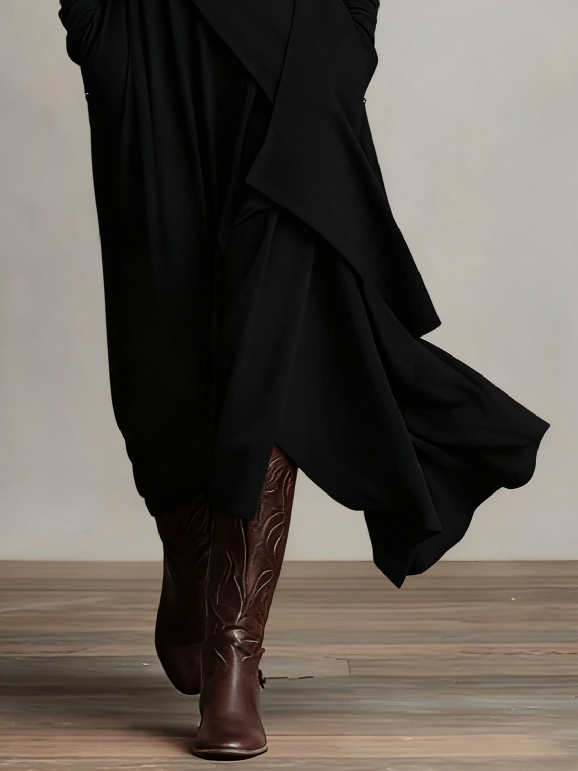 ARIELLE | Asymmetrical Drape Maxi Dress
