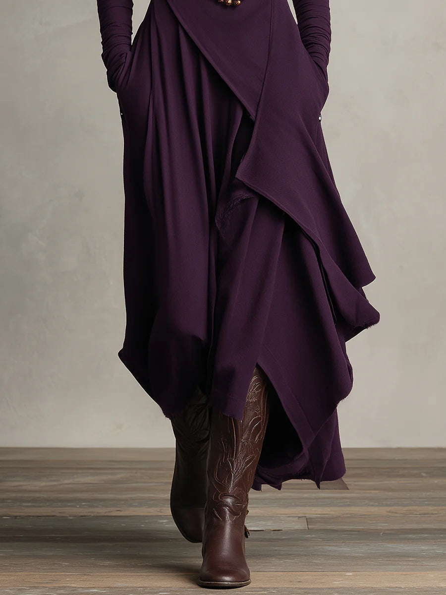 ARIELLE | Asymmetrical Drape Maxi Dress