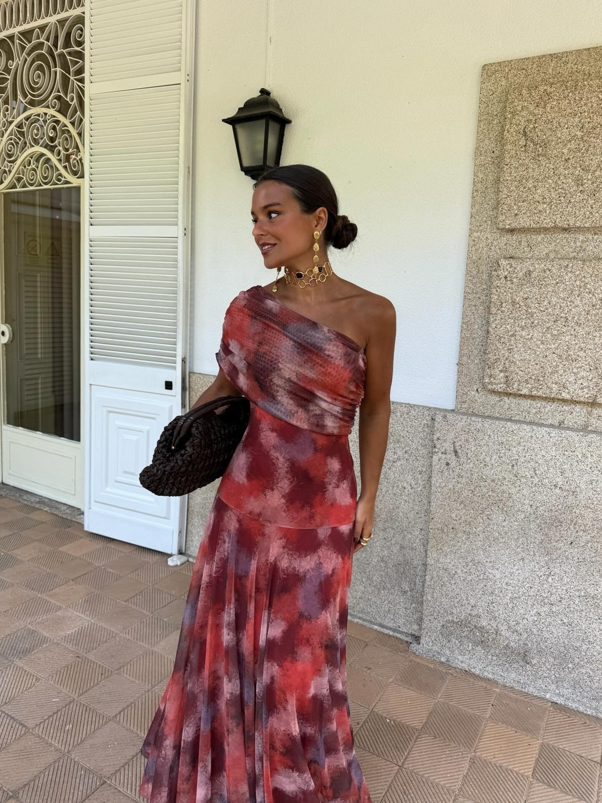Valentina™ | Watercolor Off-Shoulder Long Dress