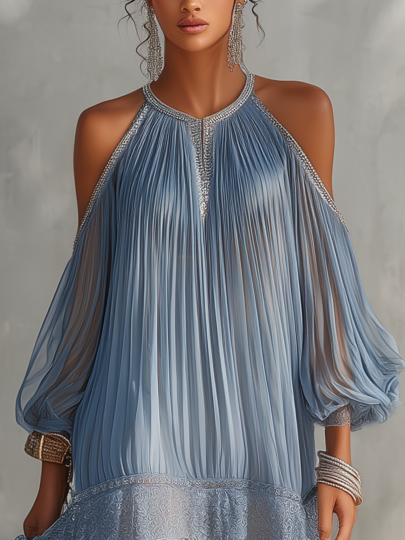Annelie | Off-Shoulder Mini Dress with Ruffles and Lace Hem