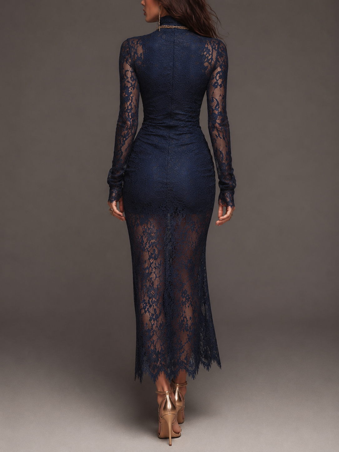 Isabella | Floral Lace Midi Bodycon Dress