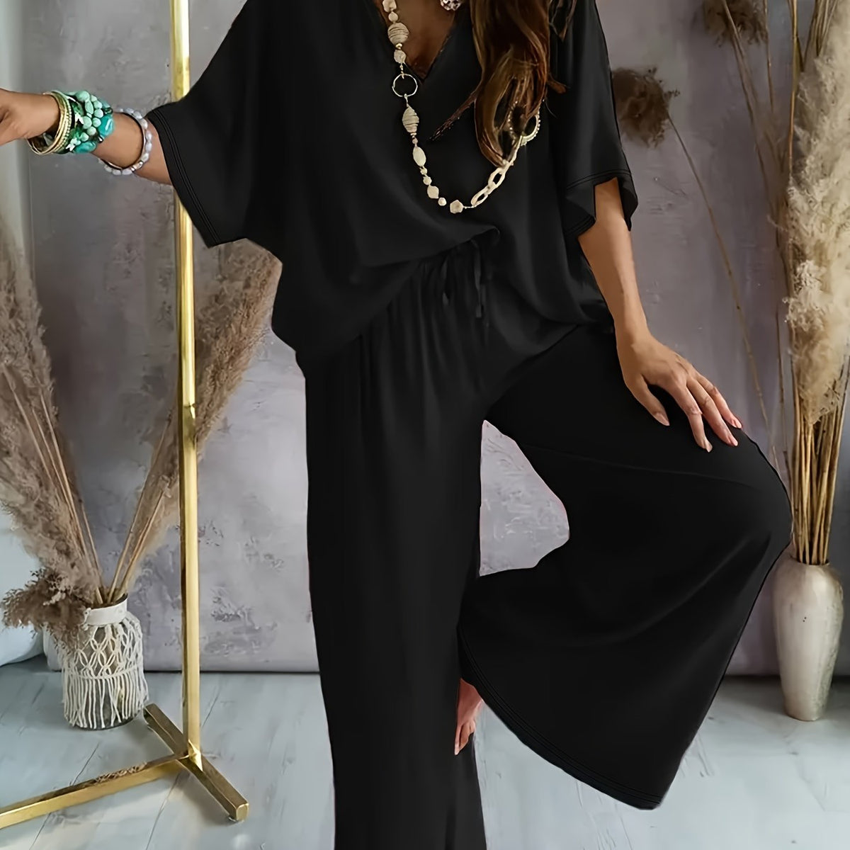 Nina | Two-Piece Lounge Set – Wells & Rose