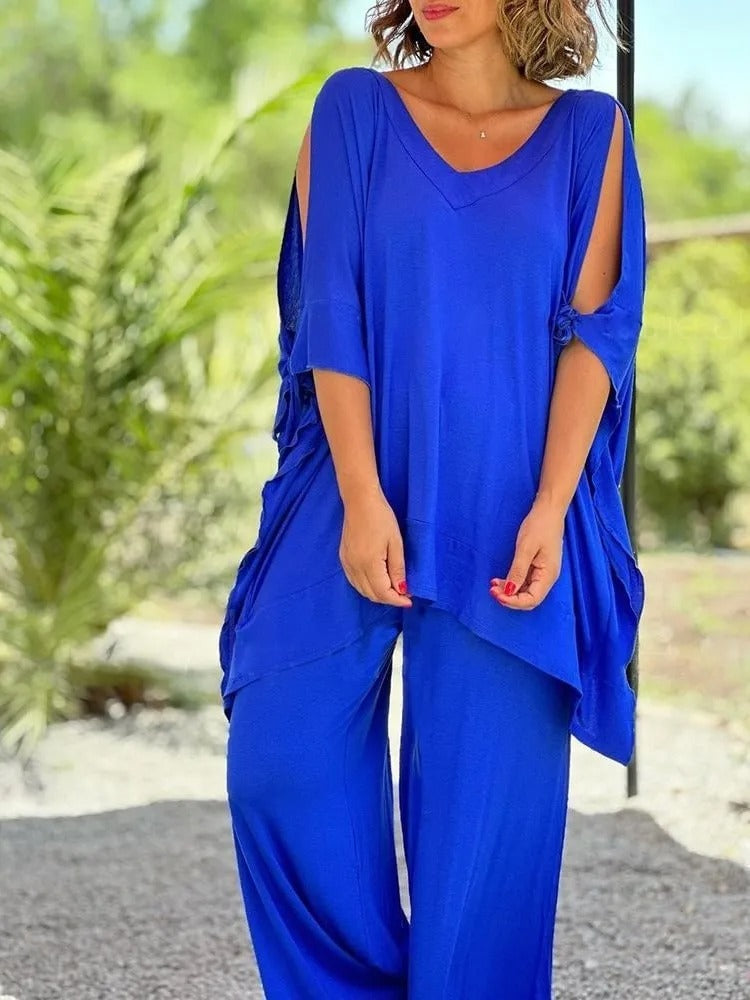Ursula™ | Open Shoulder Tunic and Pants Set