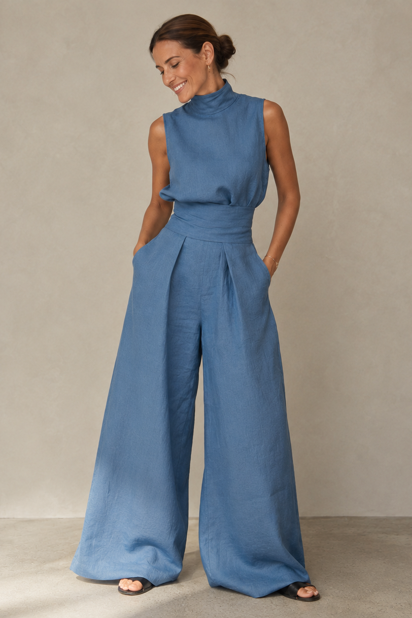 Sofia | Bamboo Linen Jumpsuit, Fluid and Elegant