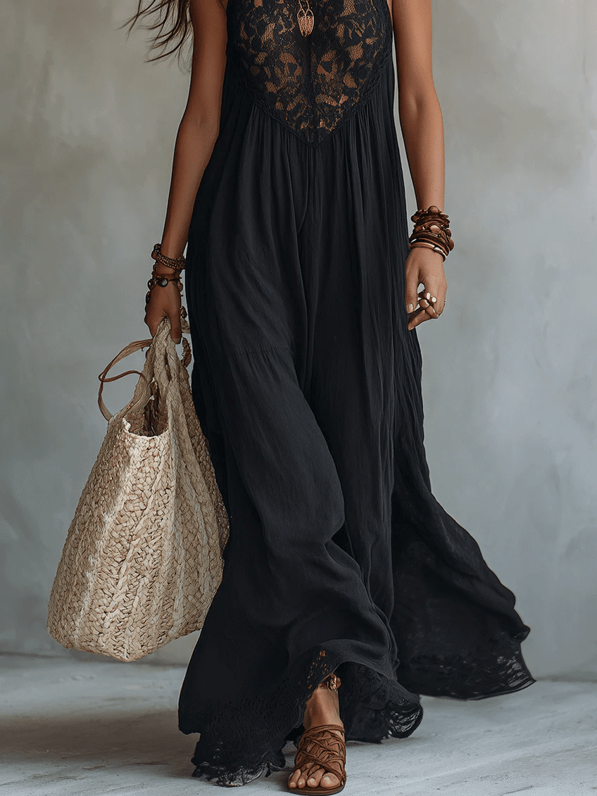 Marguerite | Sleeveless Maxi with Trim – Wells & Rose