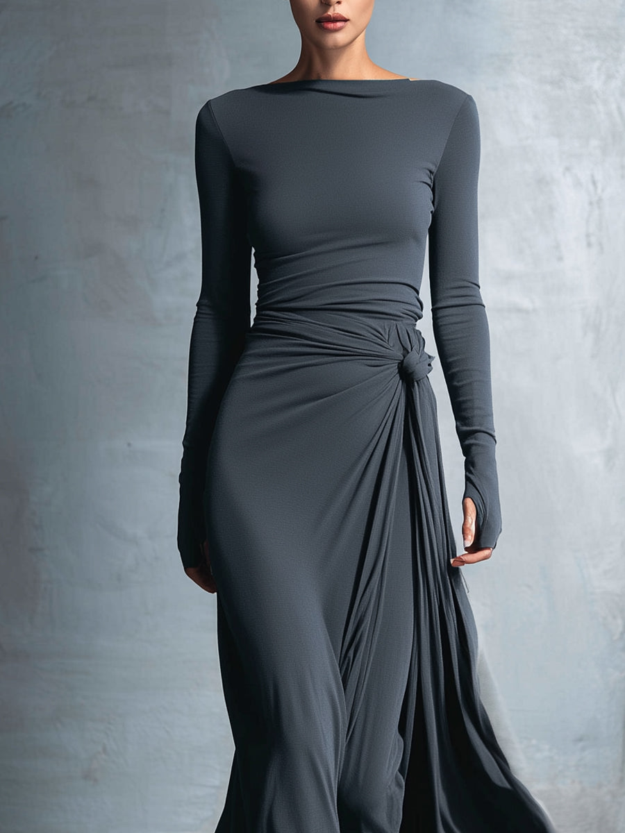 NAOMIE | Wrap-Knot Maxi Dress