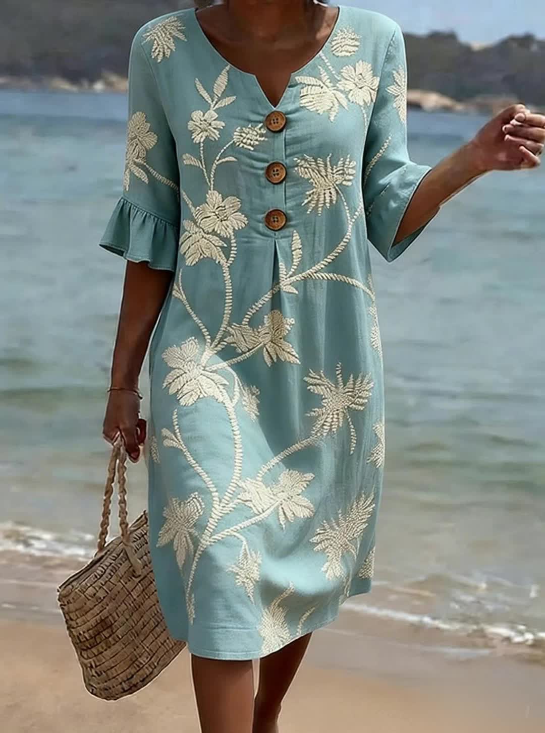 Casual Women's Dress with Floral Print