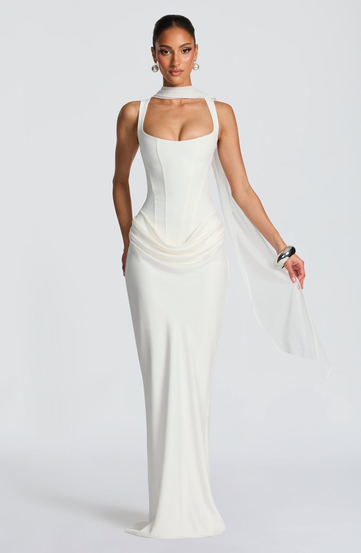 ÉLÉONORE | Square-Neck Corset Maxi Dress