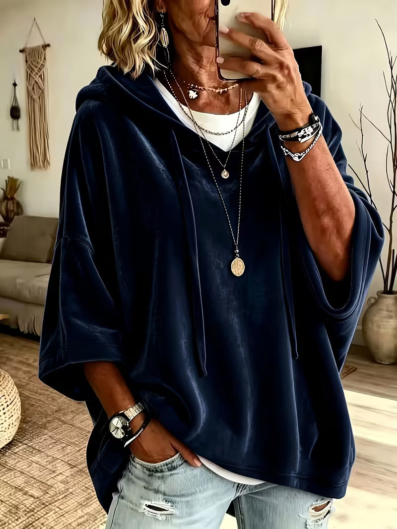 Stellaâ„¢ | Relaxed Oversized Velvet Hooded Sweater