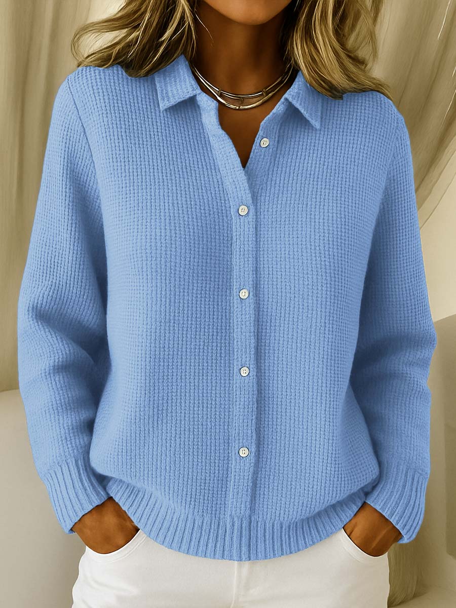 Women's Soft Knit Buttoned Cardigan β Classic Long Sleeves